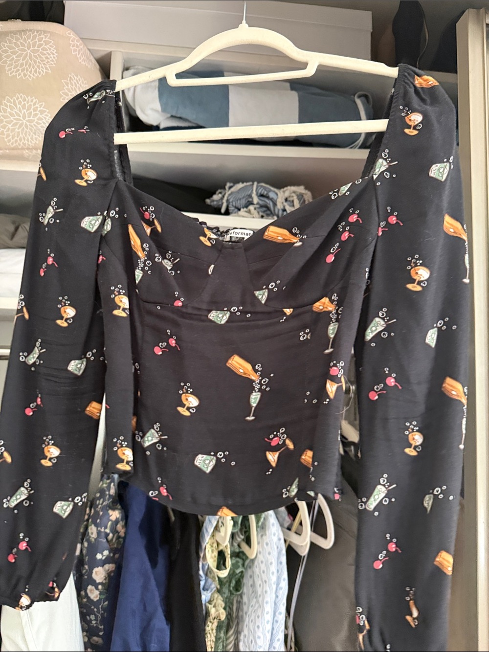 Reformation 0 Long Sleeve Drink Top